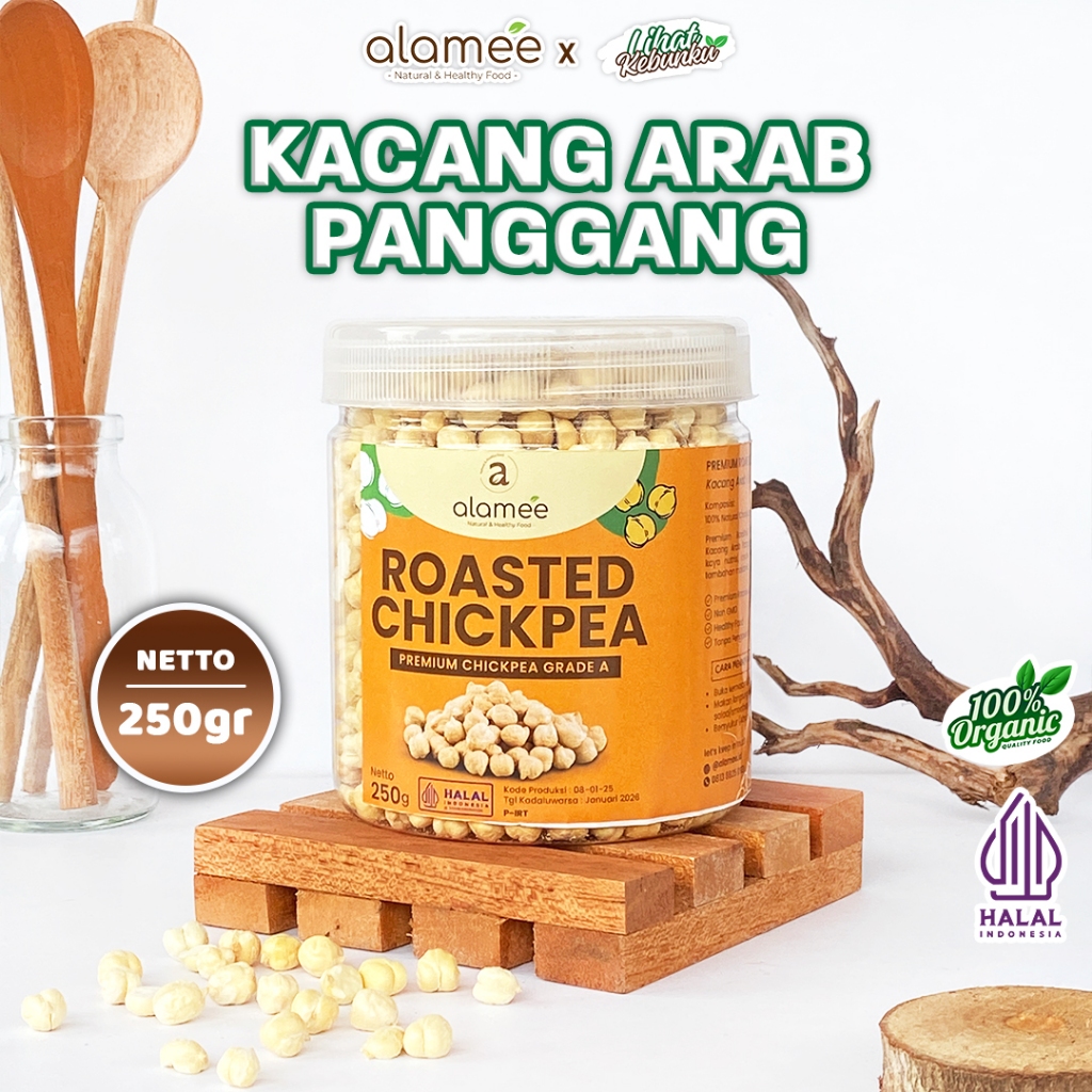 

ALAMEE Kacang Arab Roasted Chickpea Nut Adas Arap Gurih Matang Renyah Panggang Chickpeas 250gr LIHAT KEBUNKU