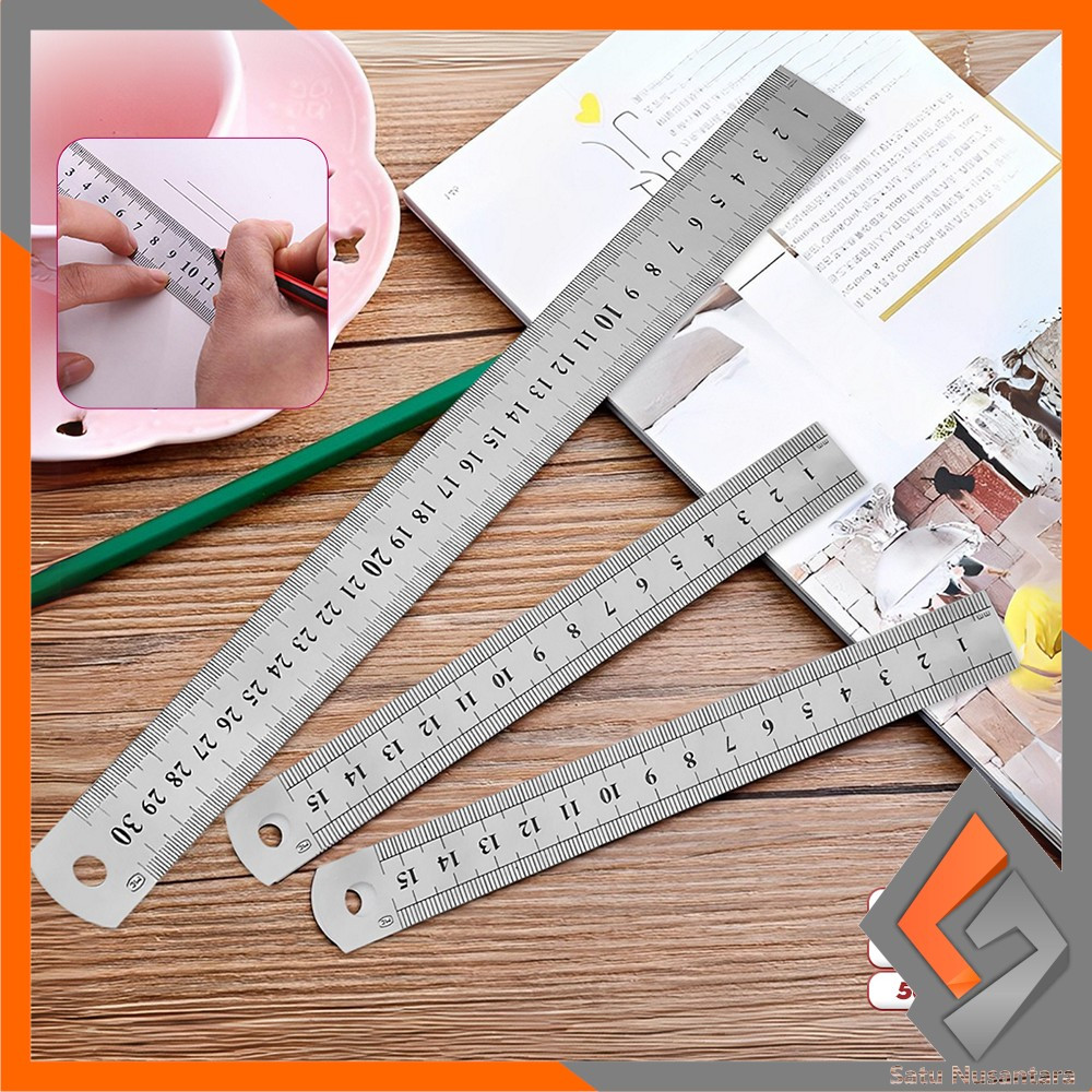 

EC SN-A107 Penggaris Besi Stainless Steel Ruler UK 50CM / Penggaris Serbaguna Perlengkapan Sekolah / Mistar Besi Alat Ukur Multifungsi