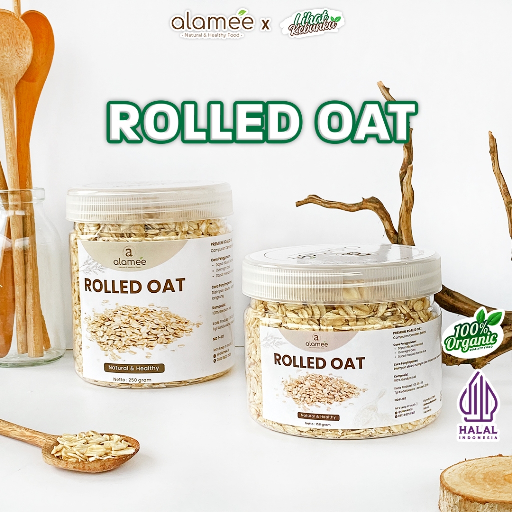

ALAMEE Rolled Oat Gantum Utuh Biji Kasar Instan Oats Organik Sarapan Cemilan LIHAT KEBUNKU
