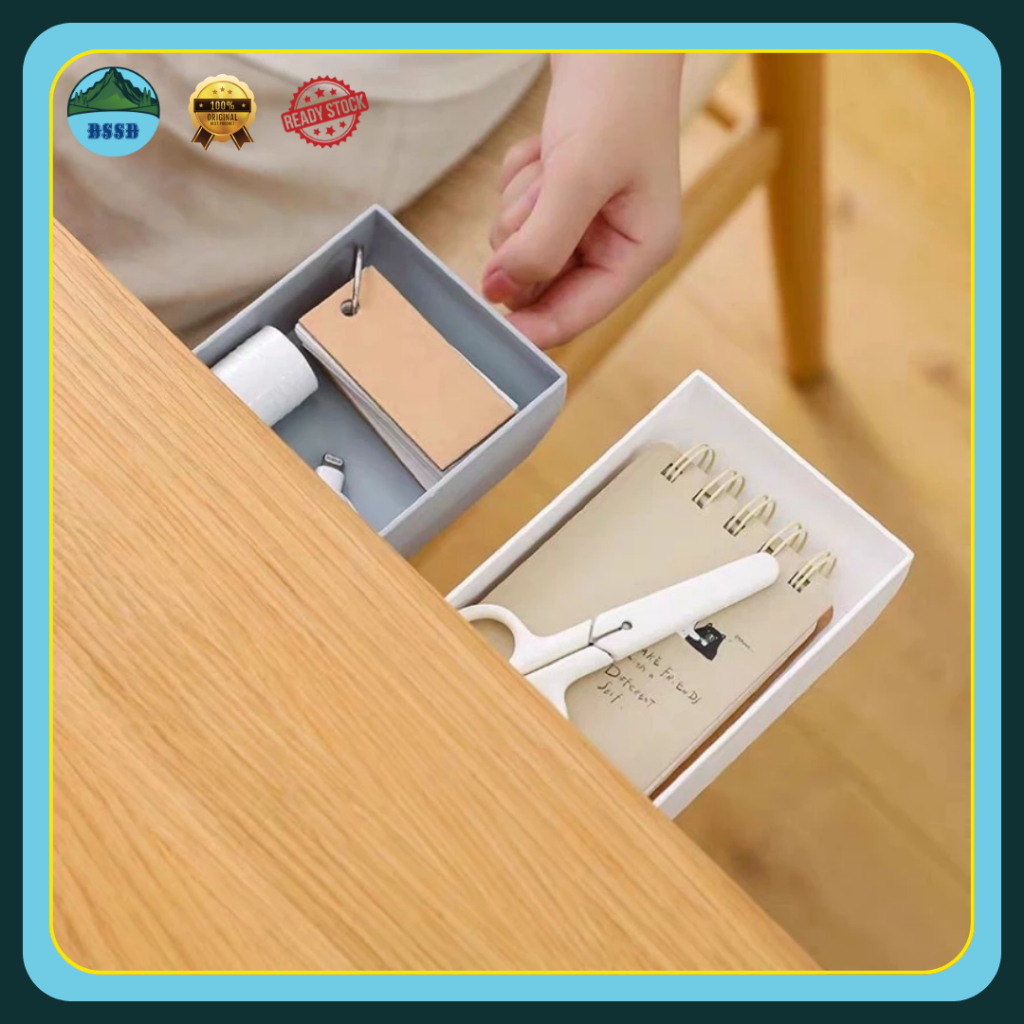 Laci Bawah Meja Tempel | Laci Serbaguna Organizer Tempel Meja