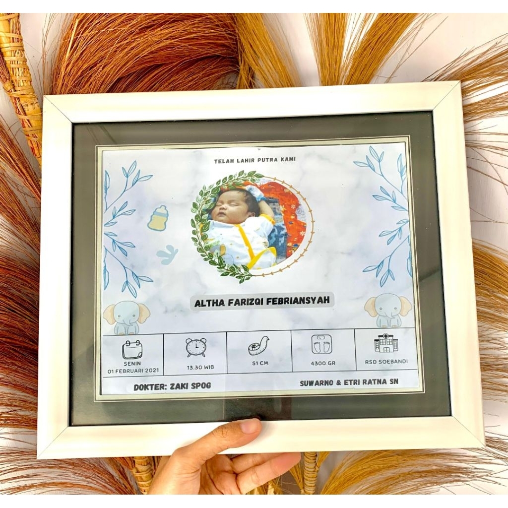 Bingkai Foto Biodata Bayi || Frame Biodata Baby