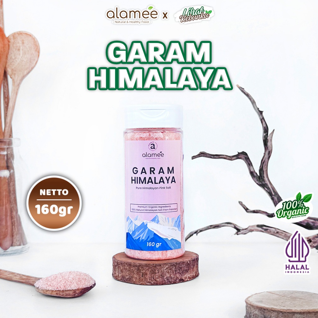 

ALAMEE Garam Himalaya Himalayan Pink Salt Mini Asli Pakistan 160g lihat kebunku