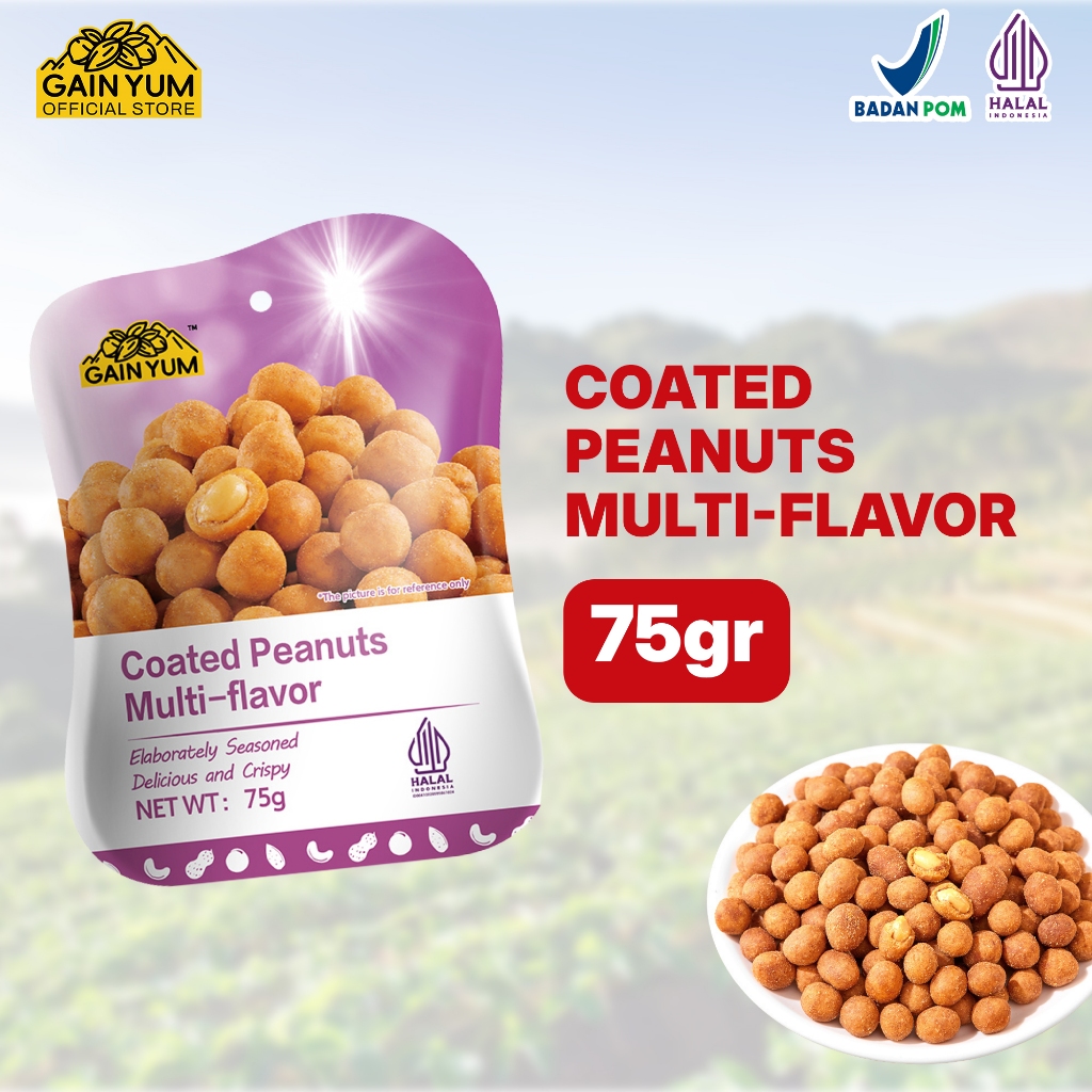 

Gain Yum - Kacang Telur Multi-rasa Kam Yuens Coated Peanuts Multi-flavor 75G