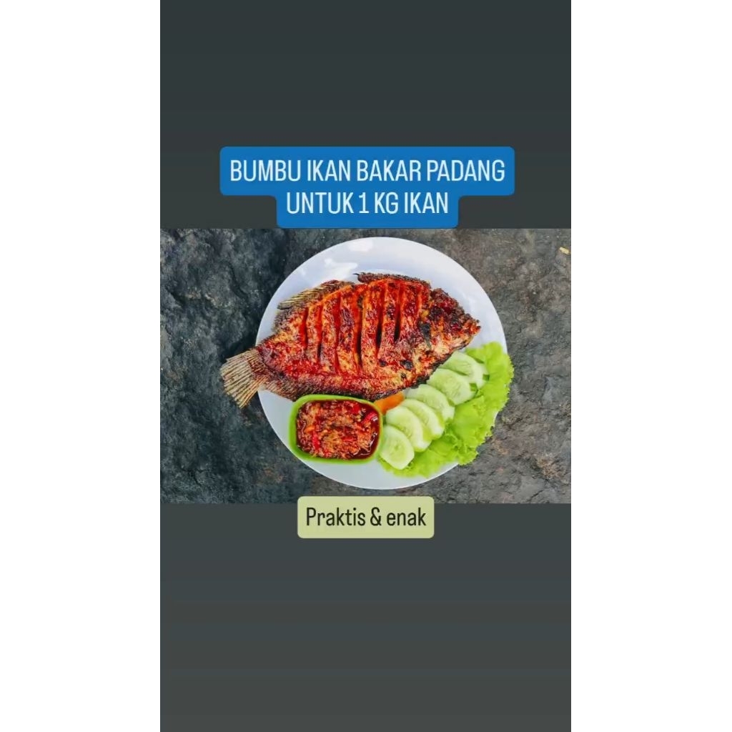 

BUMBU IKAN BAKAR PADANG UNI CILI 200 GRAM BISA JUGA UNTUK UDANG, CUMI ( BISA UNTUK 1 KG IKAN)