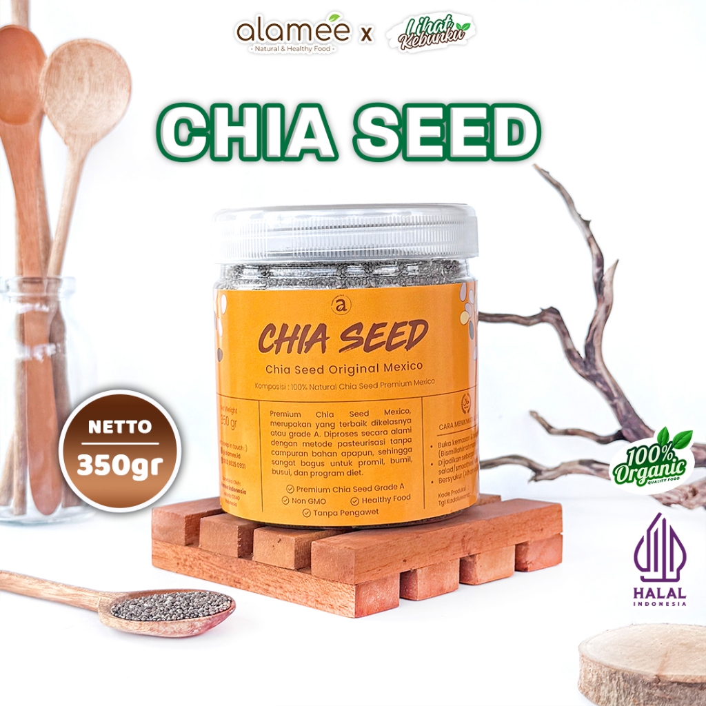 

ALAMEE Organic Chia Seed Grade A Biji Chiaseed 350 gr Rempah JSR Meksiko lihat kebunku