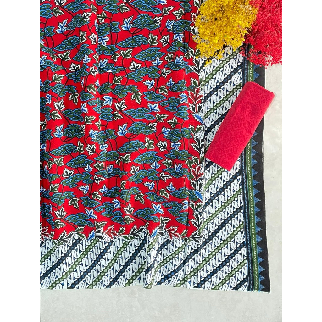 kain batik doby hokokai mega mendung liris parang set dobby polos