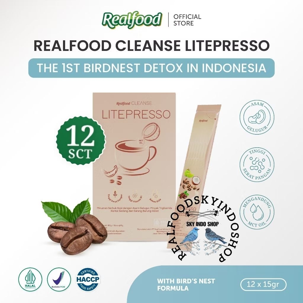 

Realfood Cleanse Litepresso MCT Coffee 12 Sct ( Minuman Formulasi Kopi Dan Sarang Burung Walet Untuk Diet ) RSIS