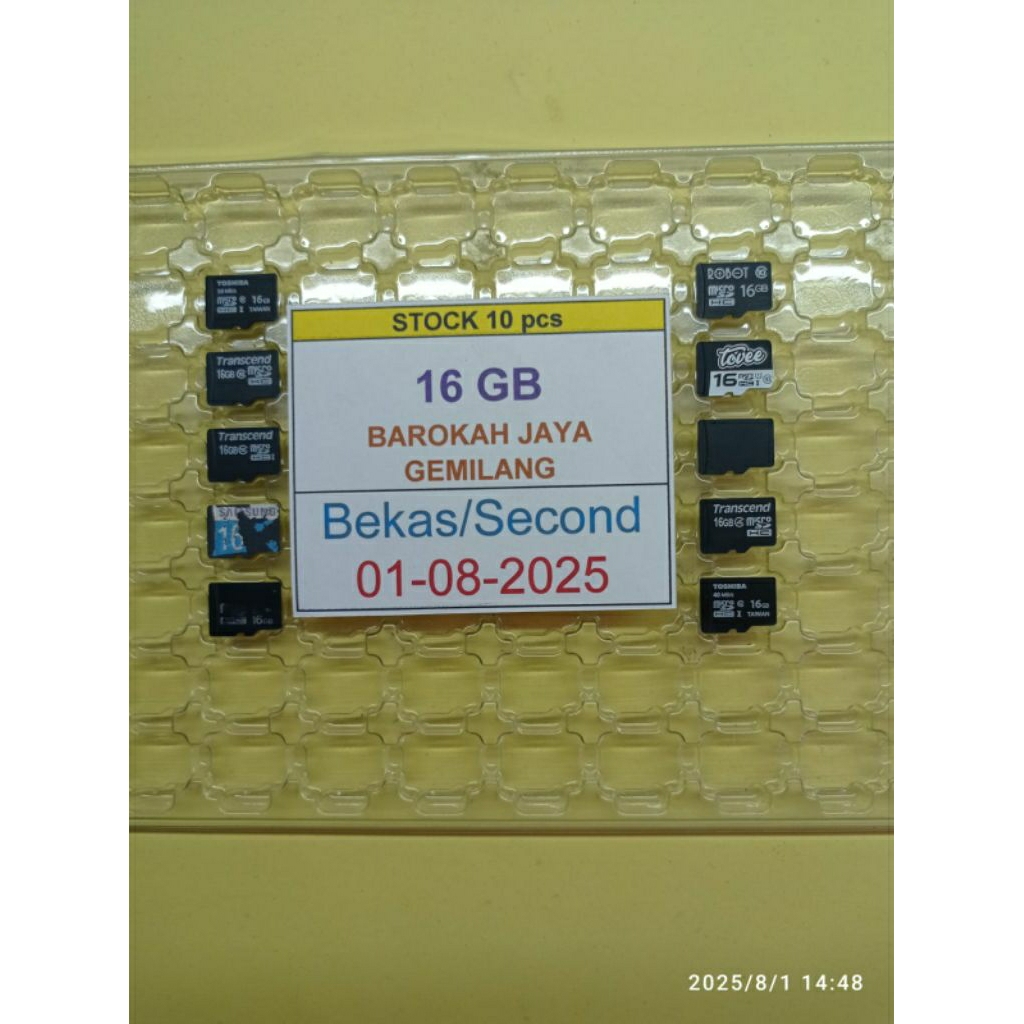 Memory Card Micro SD 16 GB Bekas atau 16GB Second