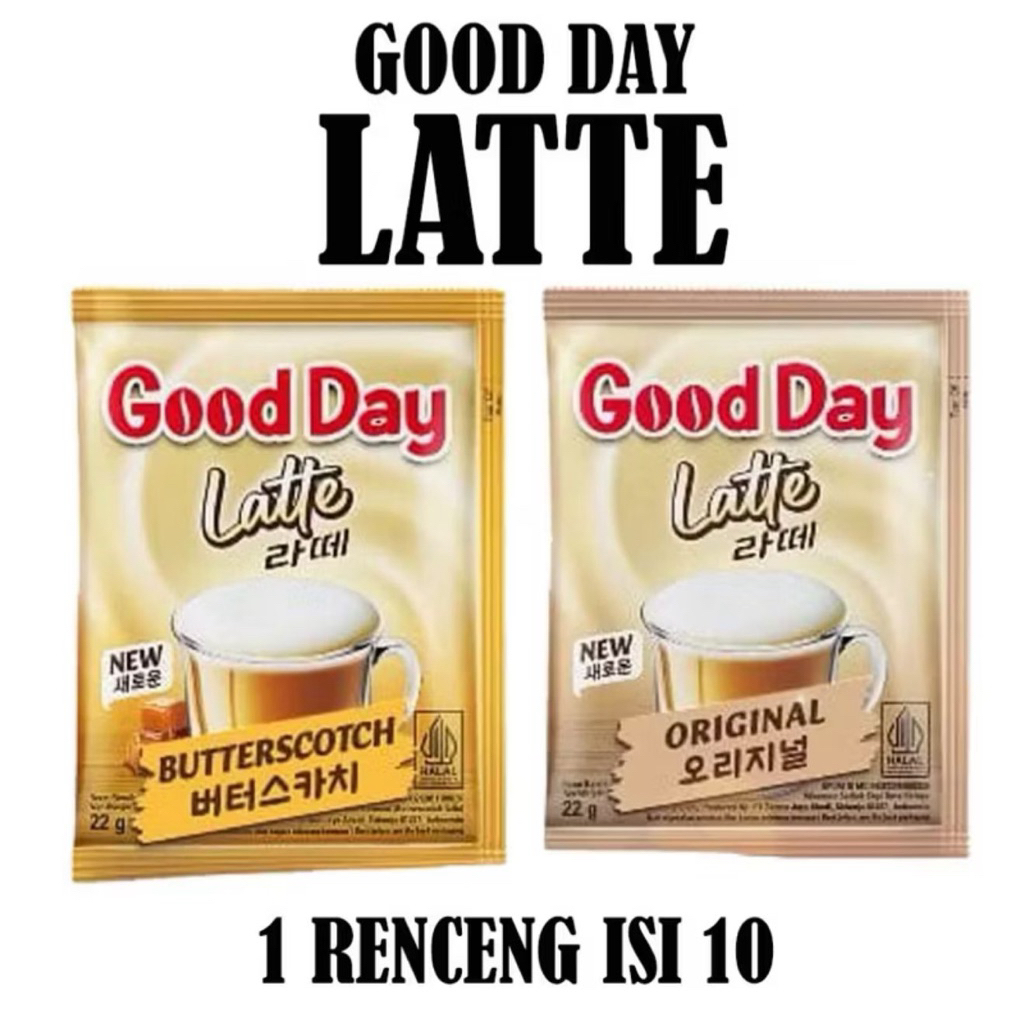

Kopi Good day LATTE ORIGINAL BUTTERSCOTCH PROMO RENCENG ( ISI 10) PROMO !!!