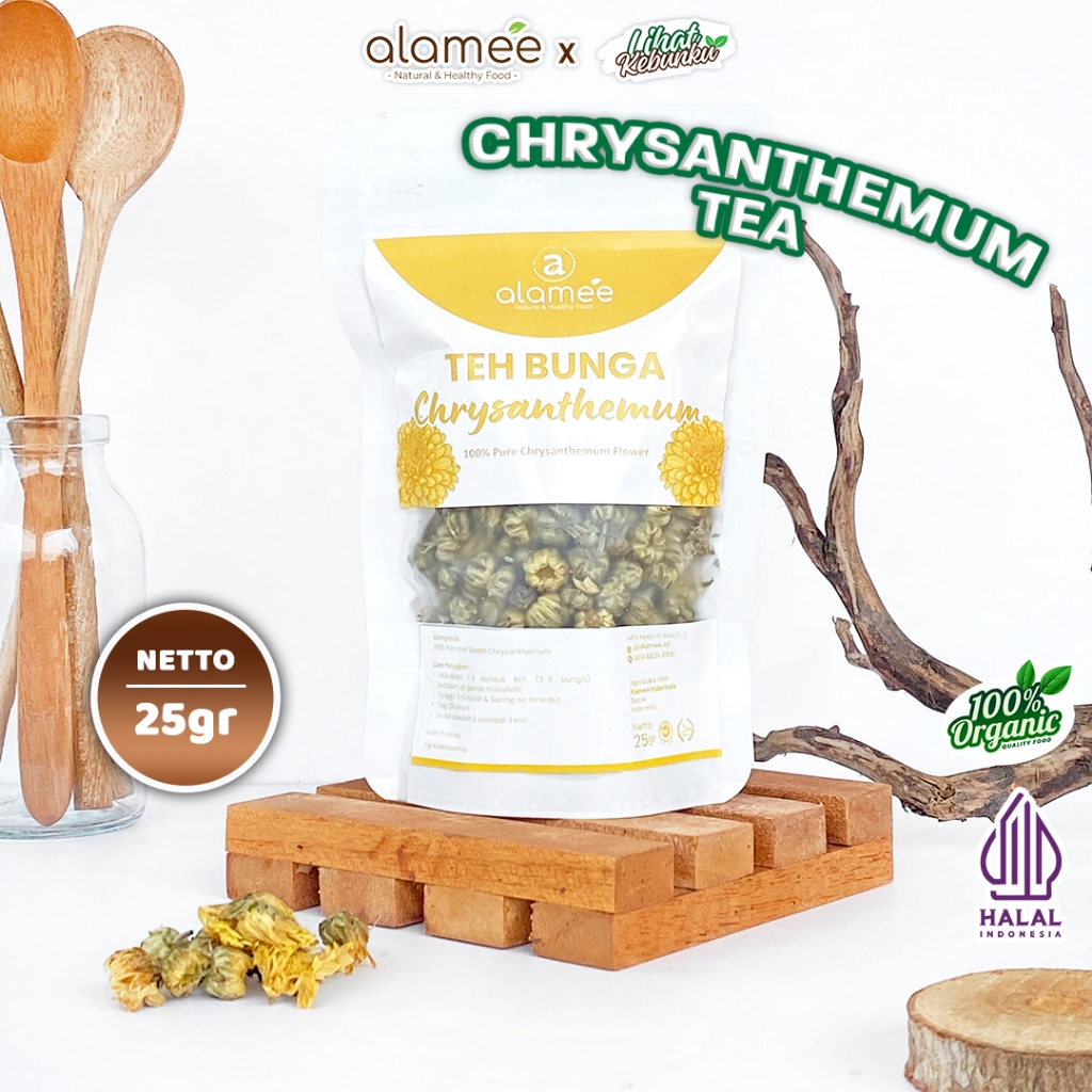 

ALAMEE Golden Chrysanthemum tea Teh Krisan Emas Bunga Organik Crysanthemum 25gr LIHAT KEBUNKU