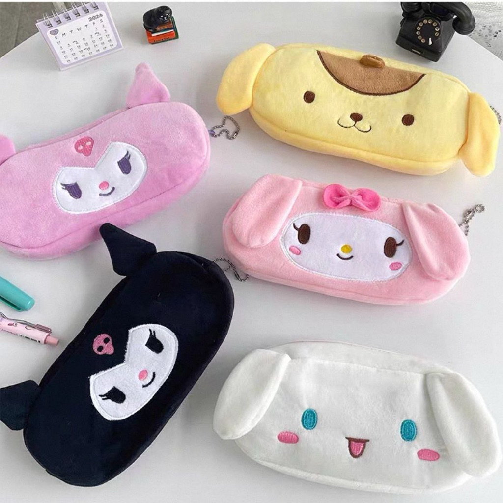 

SANRIO PENCIL CASE KUROMI CINAMORROL HELLO KITTY POMPOMPURIN STATIONERY CUTE