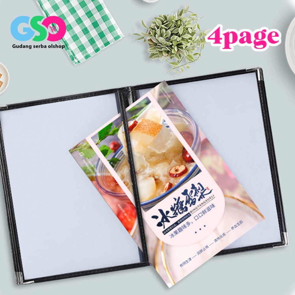 

Buku Menu Restoran A4 Sampul Kulit Hitam 4 Halaman Cover Pelindung Tahan Lama Untuk Kafe Resto