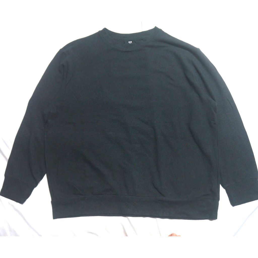 (NO NEGO) Uniqlo Basic Long Shirt Hijau Green Knitwear Sweater Sweatshirt Crewneck Rajut Wool Jaket