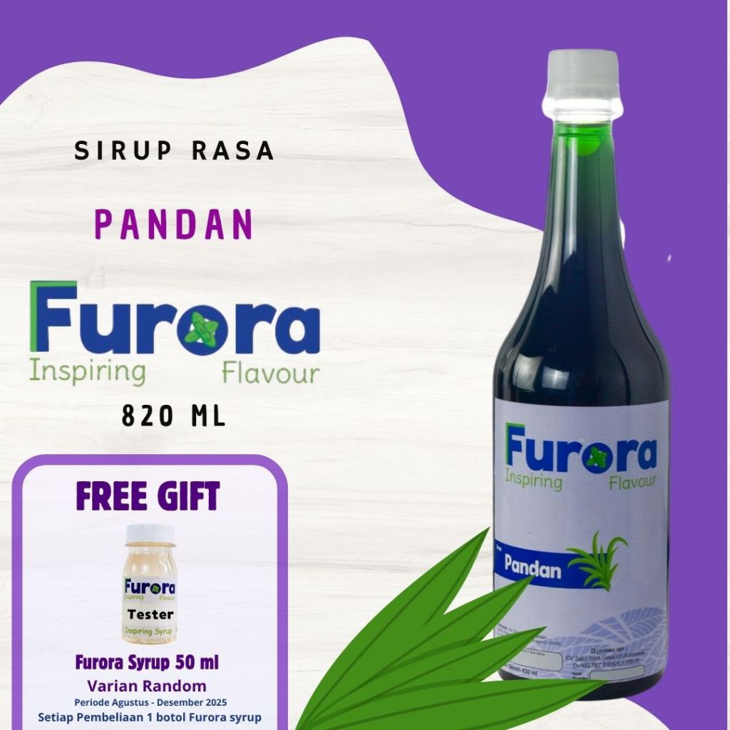 

Sirup Pandan 820 ml - Furora Syrup l Sirup Cafe