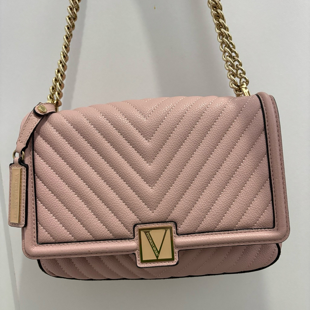victoria’s secret medium shoulder bag pink preloved