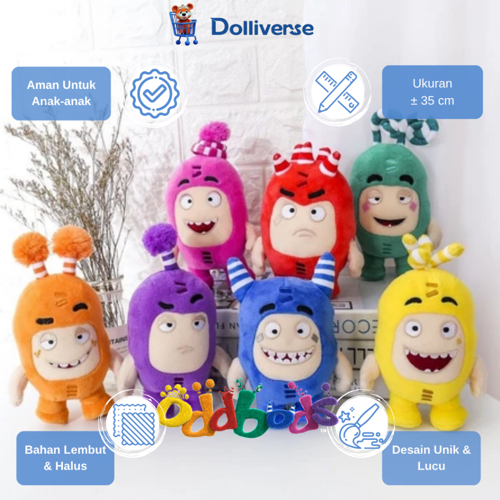 Dolliverse Oddbods Boneka Lucu Imut Bahan Yelvo Mainan Serial Animasi