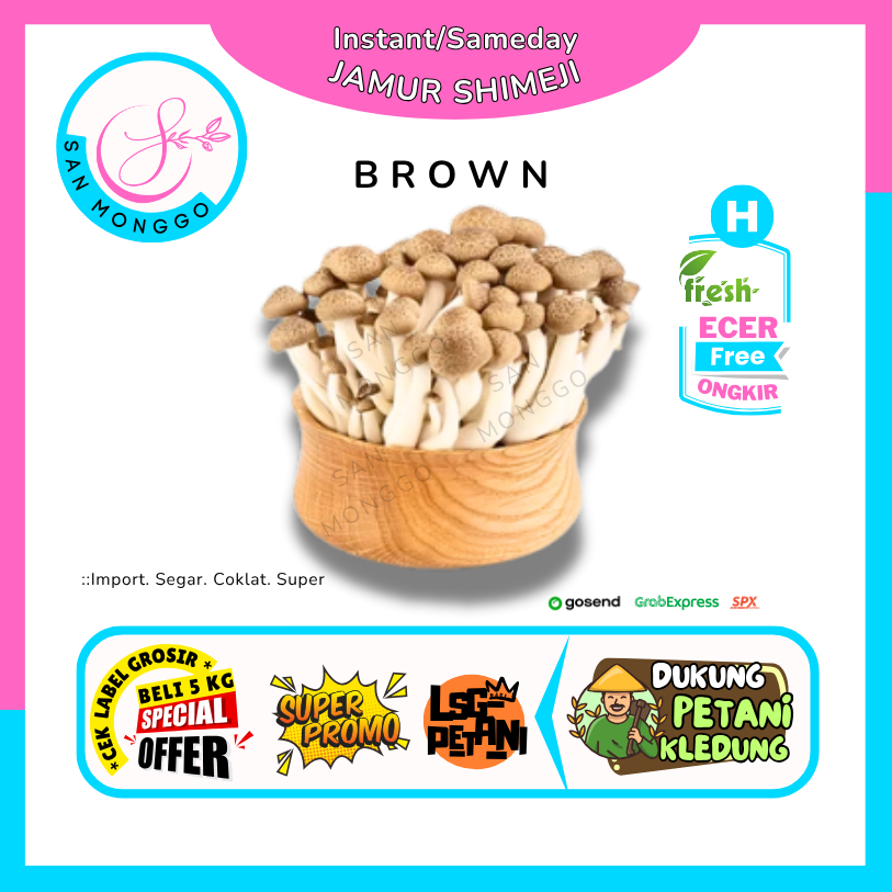 

Sanmonggoo >> Jamur Shimeji Coklat -- Hasil Bumi Sindoro Sumbing Ecer (H)