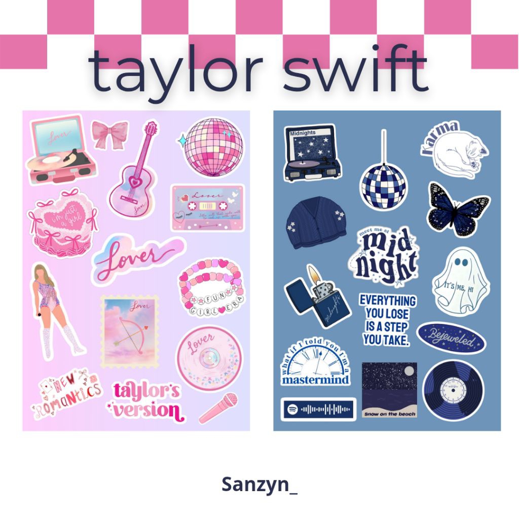 

Taylor Swift Sticker Pack A6 Vinyl Tahan Air Waterproof (14pcs) | Stiker Swiftie, Laptop, HP, Scrapbook, Koleksi Merchandise