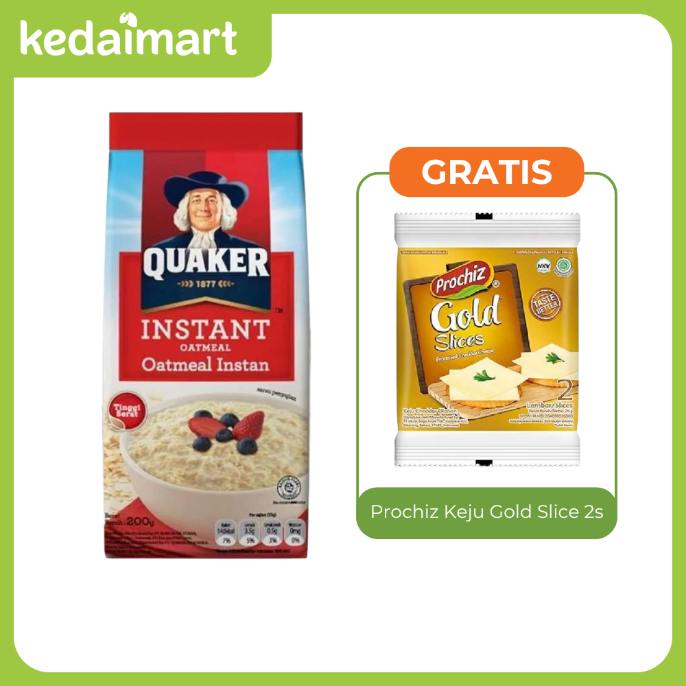 

Buy Quaker Instant Oat 200 Gram FREE Prochiz Keju Gold Slice 2s