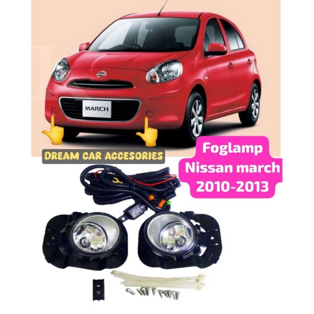 Foglamp Fog Lamp Lampu Kabut Lampu Bumper Depan Nissan March 2010 2011 2012 & 2013 2014 2015 2016