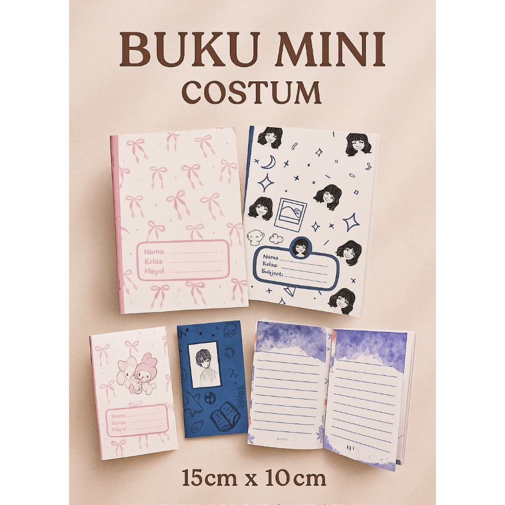 

netbook/buku mini/ bebas request costum/bisa costum dengan foto sendiri