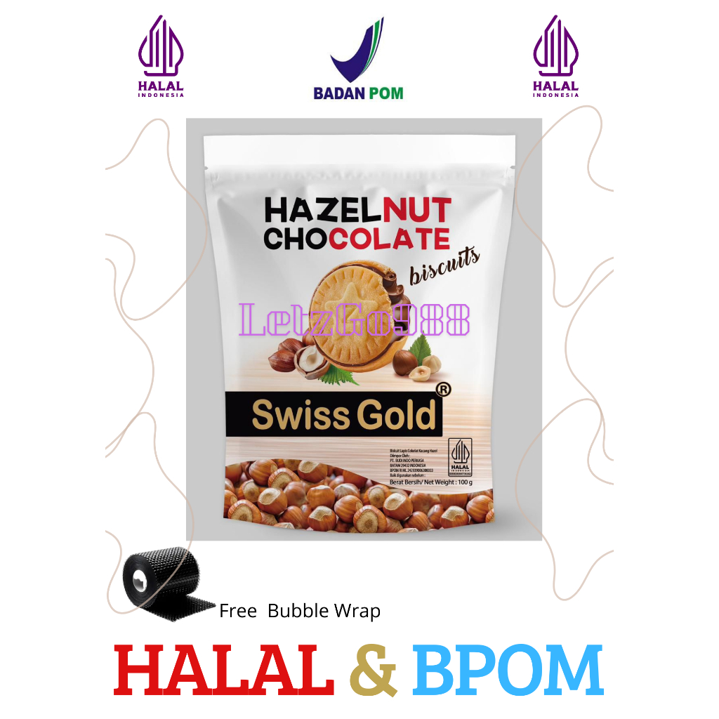 

Swiss Gold Hazelnut Chocolate Biscuit / Biskuit Lapis Cokelat Kacang 200 Gram