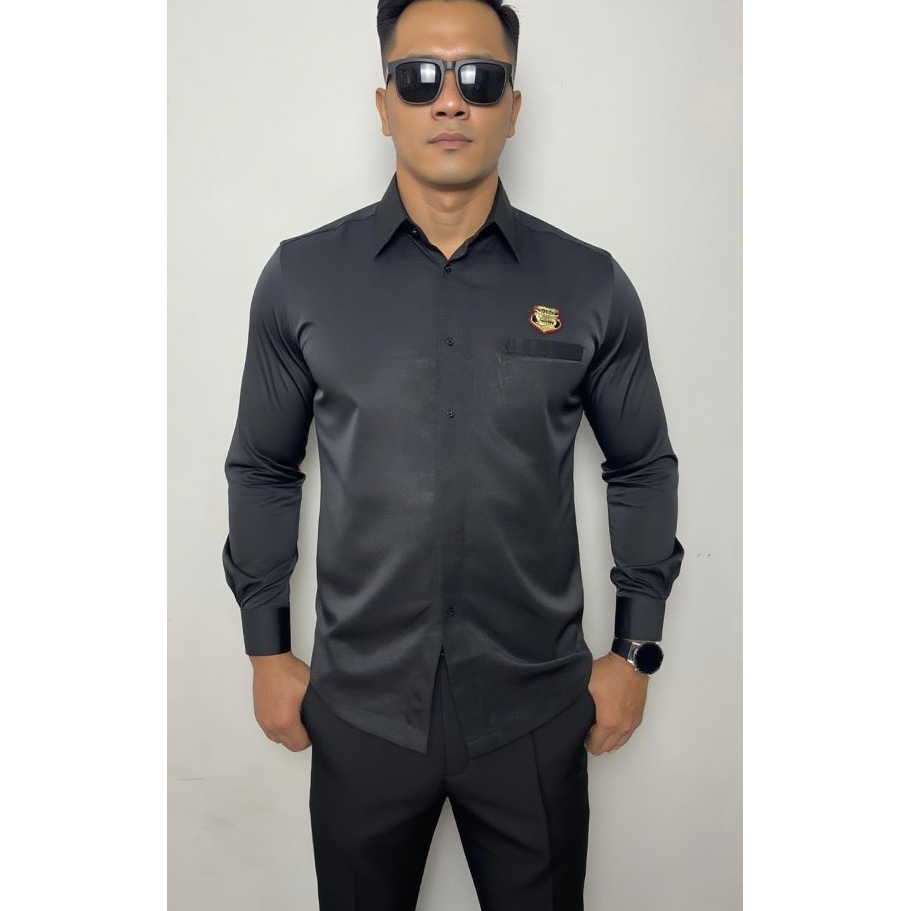 Seragam Safari satpam Lengan Panjang Hitam. Baju Safari Satpam Lengan Pendek Hitam