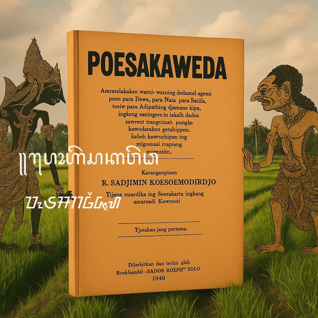 Buku Jawa kuno,wayang ,Kitab Poesakawedha,buku langka,buku kuno.