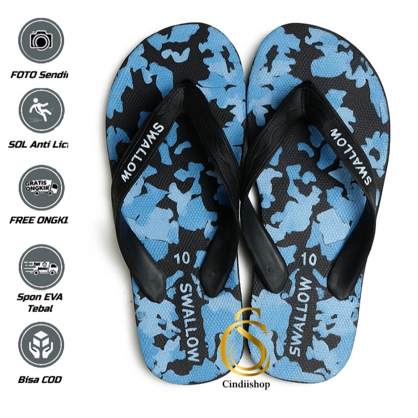 Sandal Jepit SWALLOW ARMY Original Sendal Japit Dewasa PRIA Swalow Cowok KARET Asli