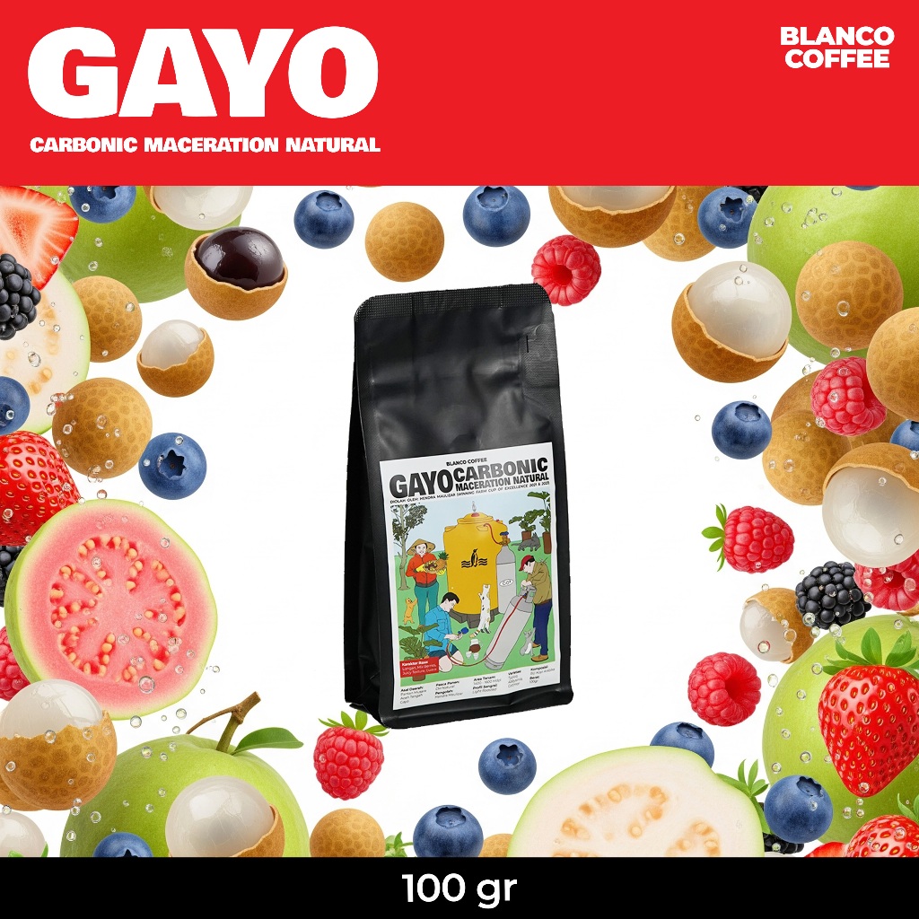 

Kopi Single Origin Gayo Pantan Musara Carbonic Maceration Natural 100GR - Filter Roast