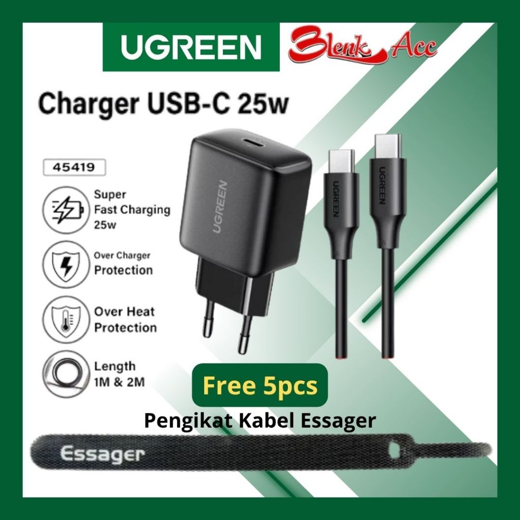Charger UGREEN 25W Type C To Type C Super Fast Charging FOR Iphone 15 15 PRO 15 PRO MAX 16 16 PRO MA