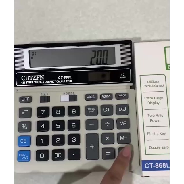 

Kalkulator Calculator Check CT 868 N 12 Digit Murah FREE BATERAI - Dual / 2 Power - // Kalkulator Sekolah Kantor Warung Dagang CITIZEN 868L