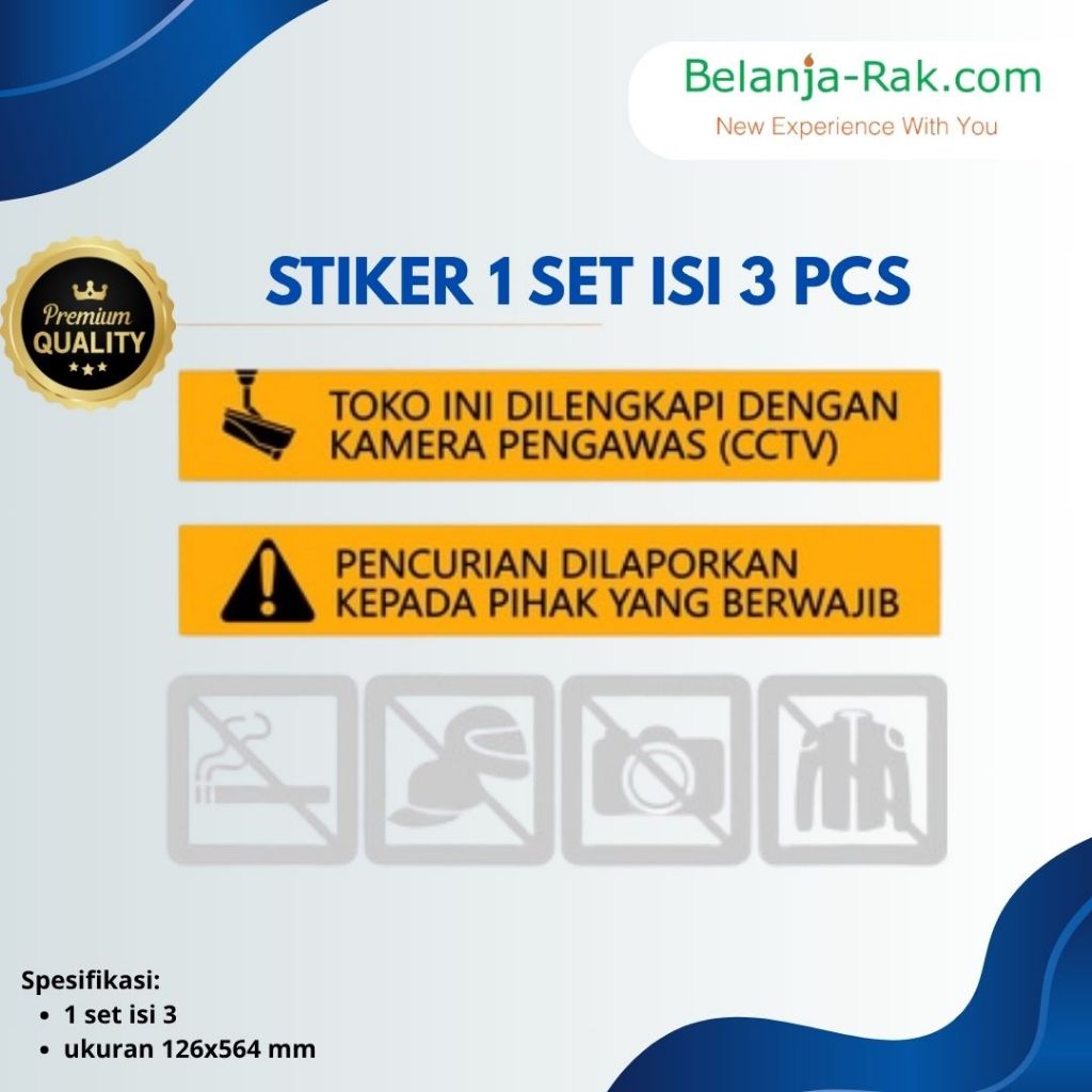 

SET STICKER CCTV STICKER VINYL 1 PACK ISI 3PCS