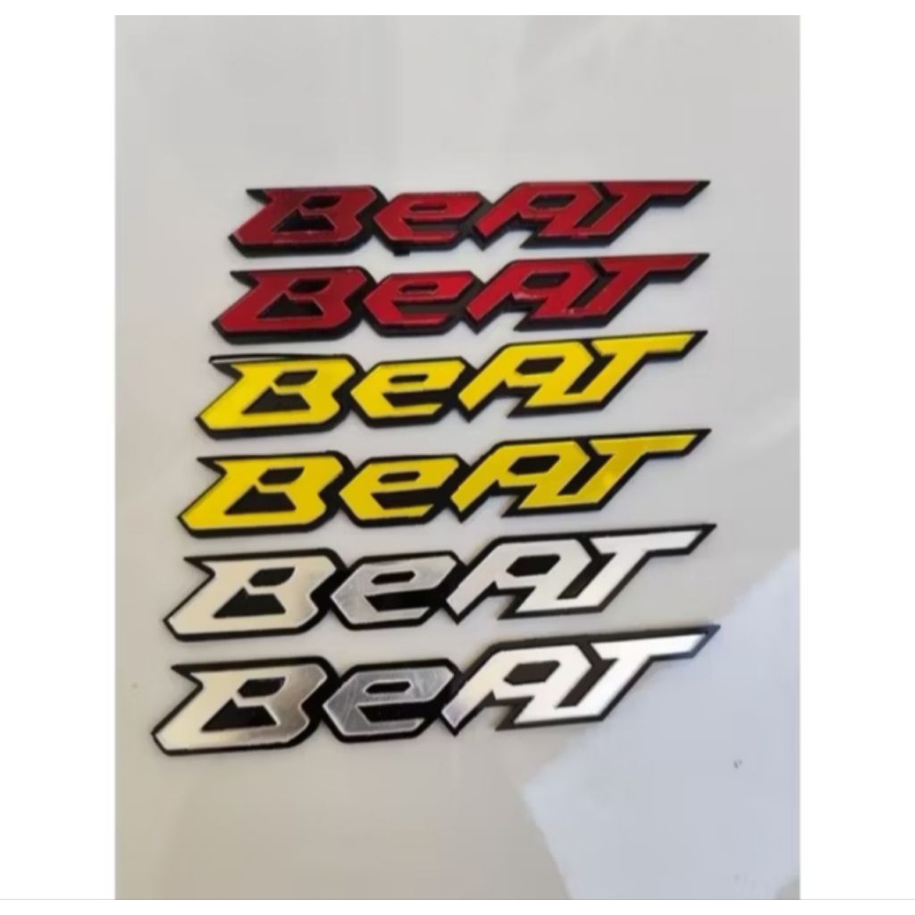 Stiker Emblem Logo BEAT 3D Timbul – Variasi Warna untuk Motor Honda Beat