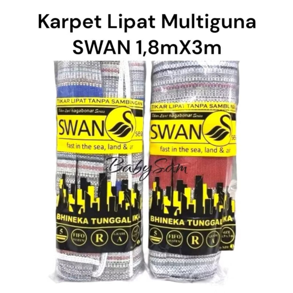 Tikar Lipat Multifungsi Merk Swan Sea Tanpa Sambungan Ukuran 1,8mx3m || Tikar Hajatan || Tikar Pikni