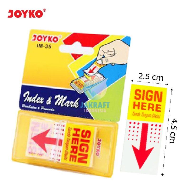 

(50 Pcs) Memo Tempel SIGN HERE JOYKO Index & Mark IM-35 Panah Bening Transparan Arrow Transparent Sticky Notes