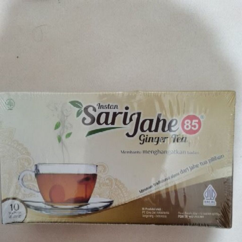 

Sari Jahe 85 Instan. Ginger Tea. 10 Sachet @ 20 gr