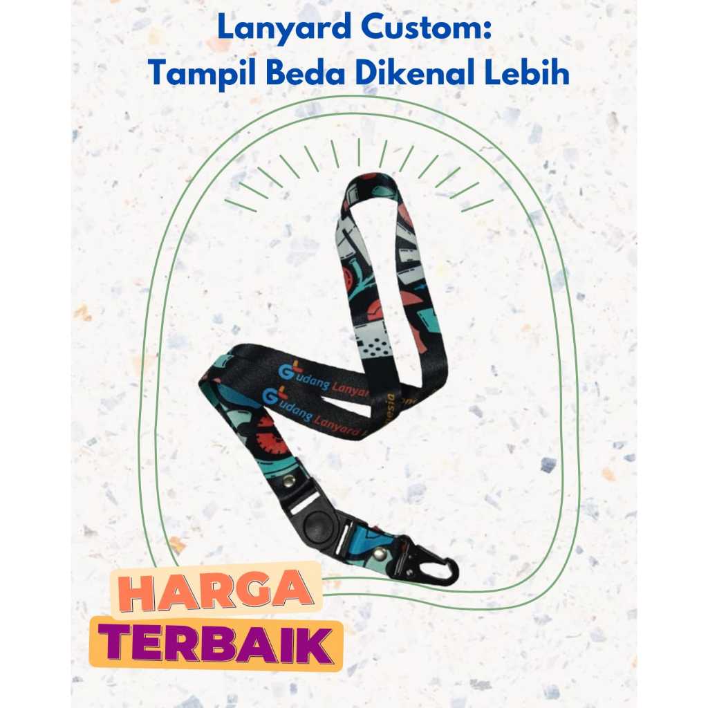 

Cetak Lanyard Print Sublim 2cm cetak 2 muka / tali id card printing finishing STOPPER SNAPHOOK