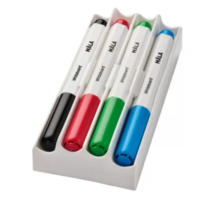 

104.776.19 MÅLA Spidol papan tulis+tempat/penghapus, warna campuran