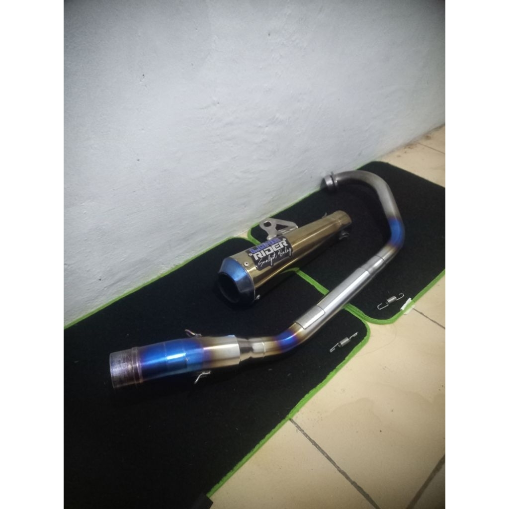 Knalpot Fullset Lone Rider For Satria Fu karbu ( Original )