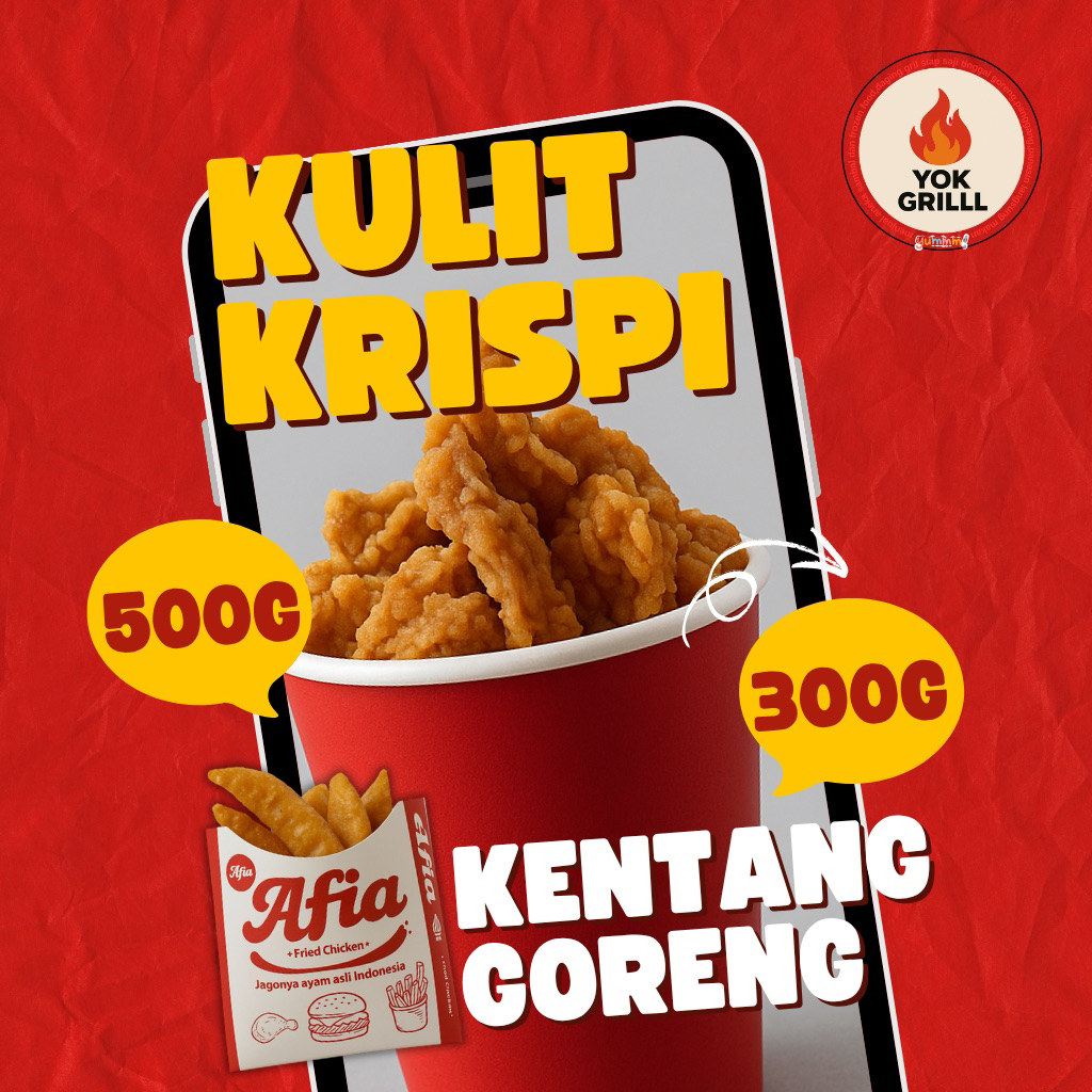 

kulit krispi cemilan simpel - kentang frozen fresh
