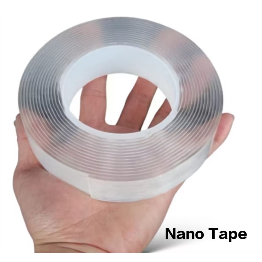 

Lakban Nano Double Tape Bening Transparan Multifungsi 3 Meter / Nano Tape 5 Meter