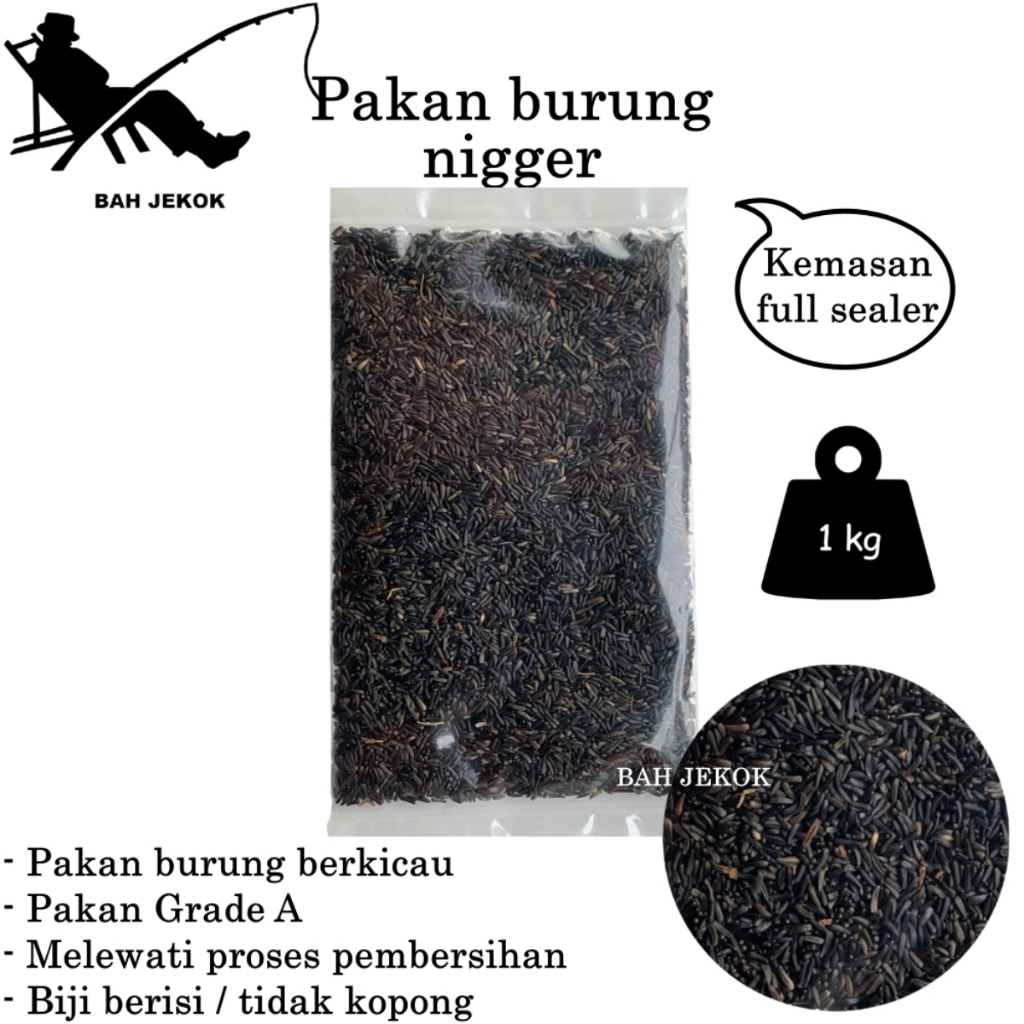Biji niger untuk pakan burung Lovebird, Parkit, Kenari, Perkutut, Finch dll (250gr - 1kg).