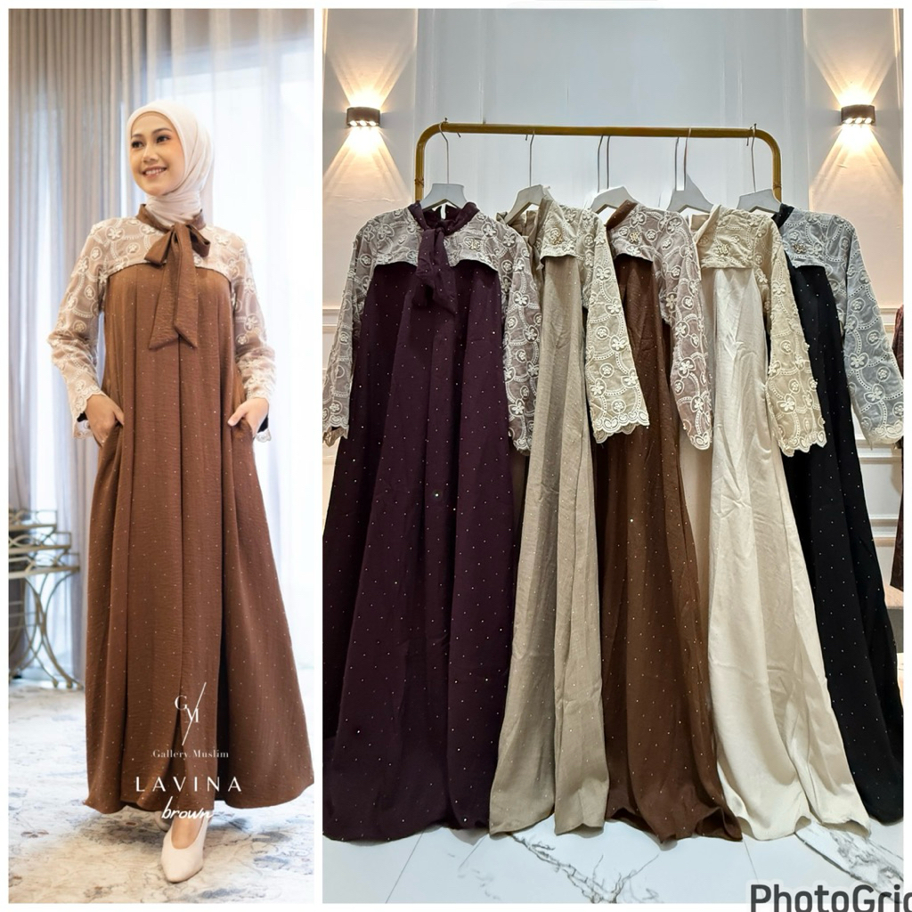 Lavina dress galery muslim,gamis mewah wanita kondangan atau dayli