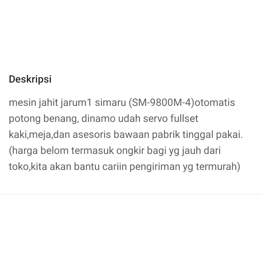 Shimaru Mesin Jahit Industri Potong benang otomatis