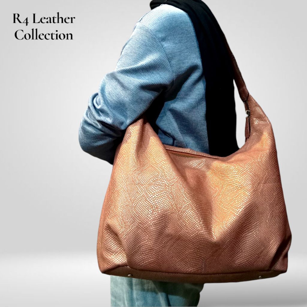 Tas totebag kulit domba asli corak ular tas gayot kulit ular tas selempang kulit ular wanita