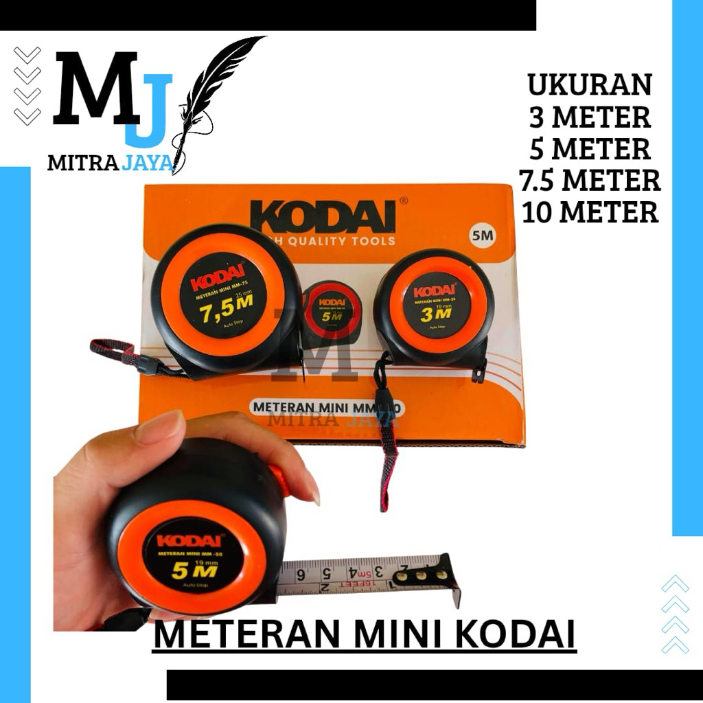 Grosir (12 pcs) Meteran Kodai Otomatis Auto lock 3 meter 5 meter 7.5meter 10 meter/ Meteran roll Tuk
