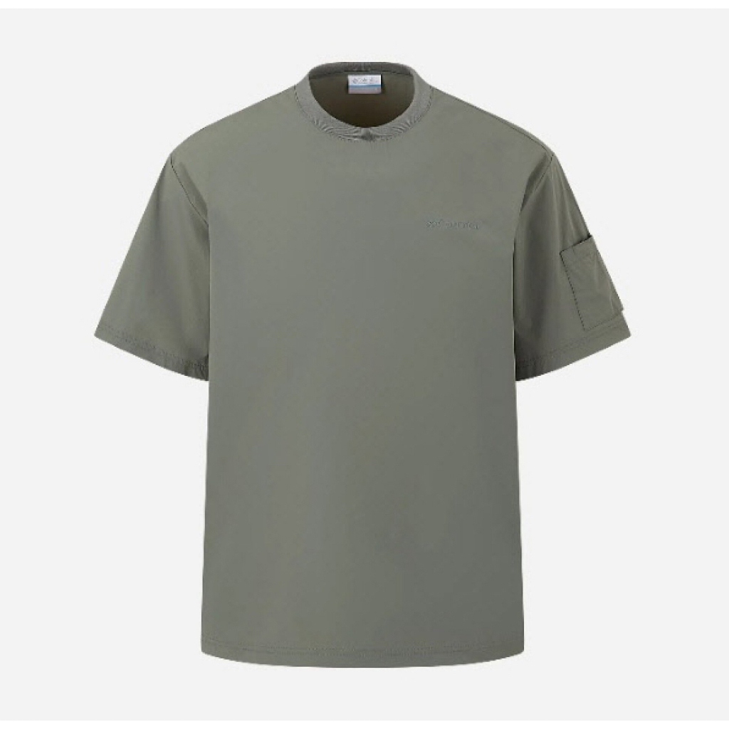 Baju Boxy Columbia Male John Dash Woven Crew Shirt Big Size Olive