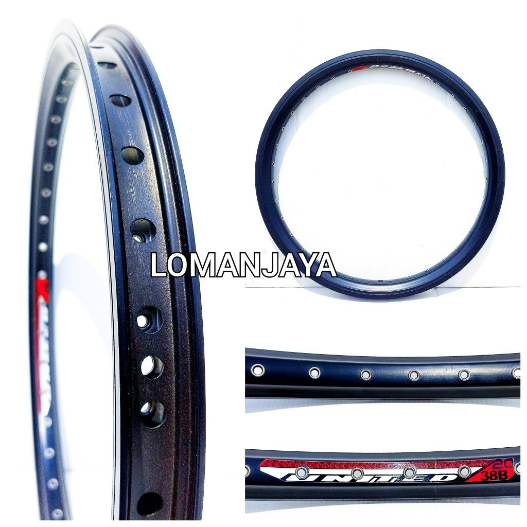 Velg Rims United VG2038 Bmx 20 Inch 36 Hole Eyeled Double Wall Alloy