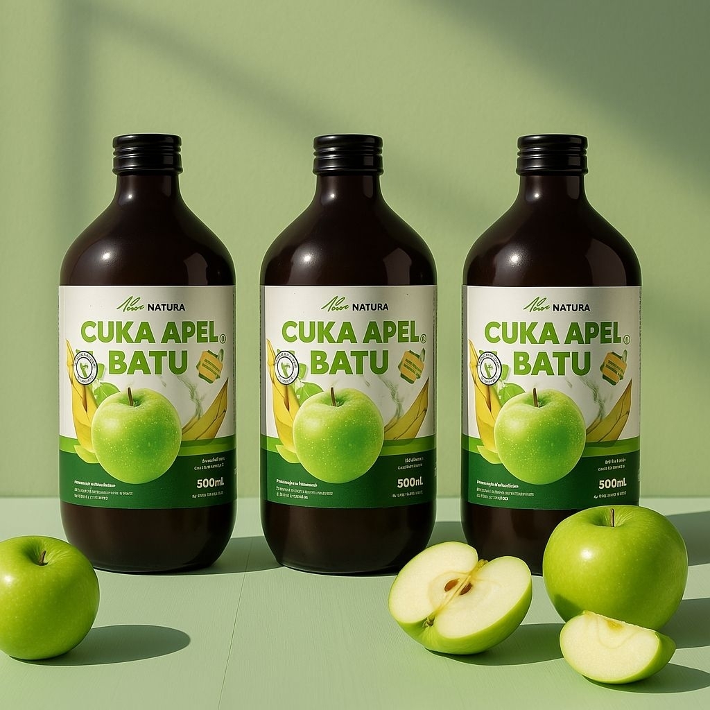 

Cuka Apel Batu Ala Natura Apple Cider Vinegar with Mother Paket 3 Botol Stok Keluarga Halal dan BPOM